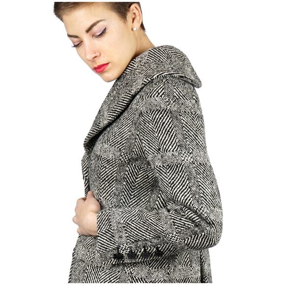 Vintage 1950s Black & White Tweed Knit Coat by Norell for I. Magnin | XS/Small - Picture 8 of 9